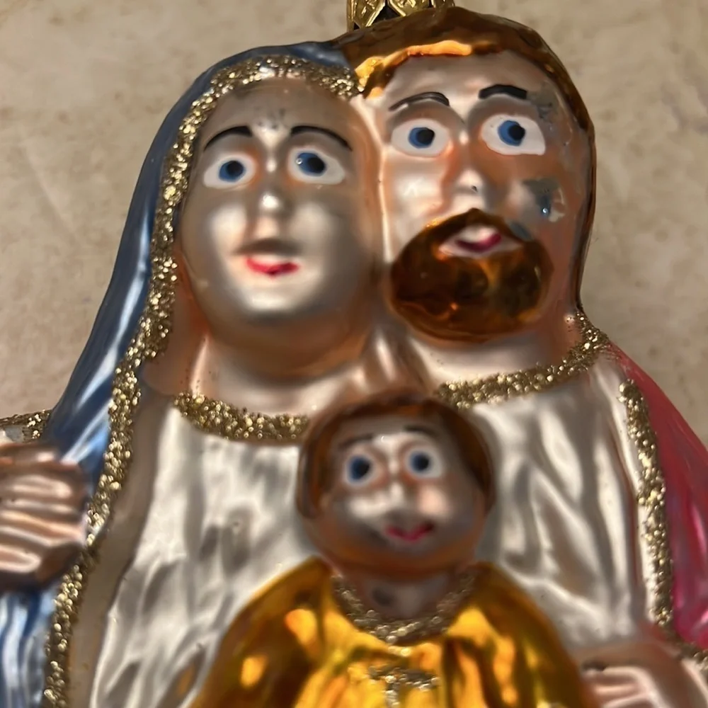 Vintage Holy Family Large Christmas Ornament